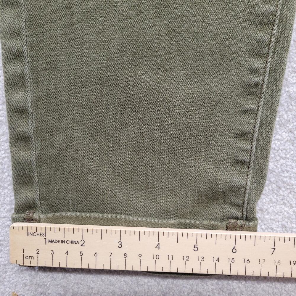 Judy Blue Womens 7/28 Olive Green Straight Leg Utility Jeans Stretch Cuffed - Picture 9 of 9